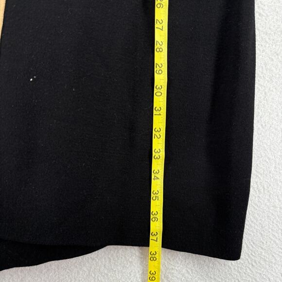 TALBOTS Sweater X Cardigan Duster Open Front Two Tone Viscose Blend Black - Picture 11 of 12